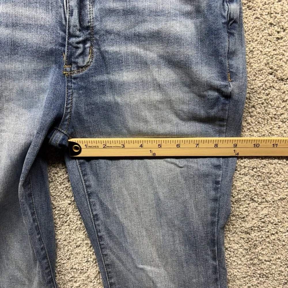 Judy Blue Flare Women's 9/29x31 Jeans Raw Frayed High Rise Light Wash Distressed